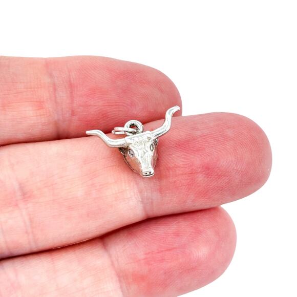 Vintage Sterling Silver 925 Longhorn Pendant | Western Charm - Picture 1 of 7
